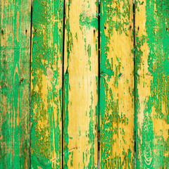 Old green wooden fence texture