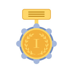 Golden Premium Quality Best Flat Labels Medals Collection Isolated on White Background