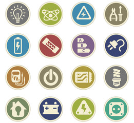 electricity icon set