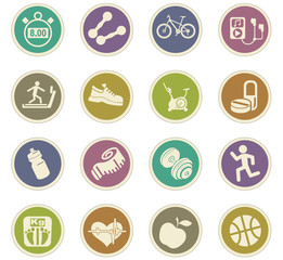 fitness icon set