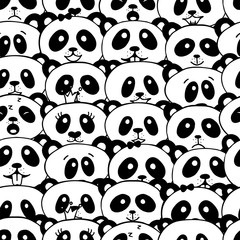 Seamless pattern with panda.