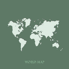 World map vector illustration. Mercator projection worldmap.