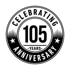 105 years anniversary logo template. Vector and illustration.