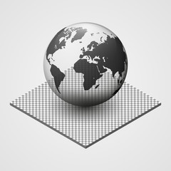 Transparent fragile Earth vector illustration. Environmental protection. 3d planet icon. World map.