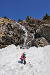 Mother and son in holiday