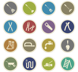 garden tools icon set