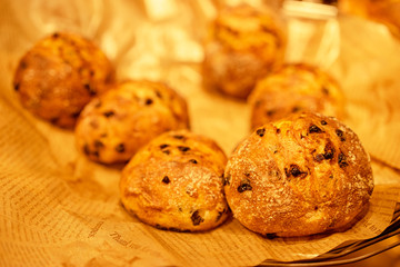 Bakery. Textured buns.