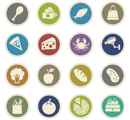 grocery store icon set