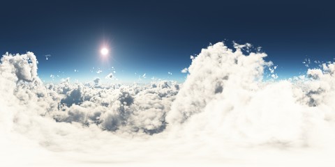 panorama above the clouds. made with one 360 degree lense without any seams. ready for virtual...