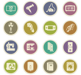 home appliances icon set