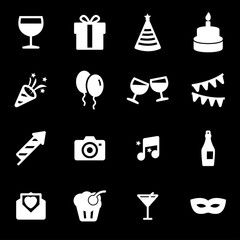 Vector white party icons set