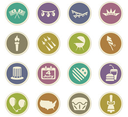 independence day icon set