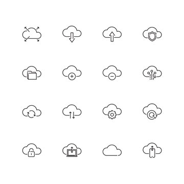 Set of icons of a cloud. Vector image