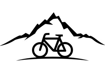Silhouette Fahrrad Berge © SimpLine