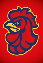 rooster head mascot