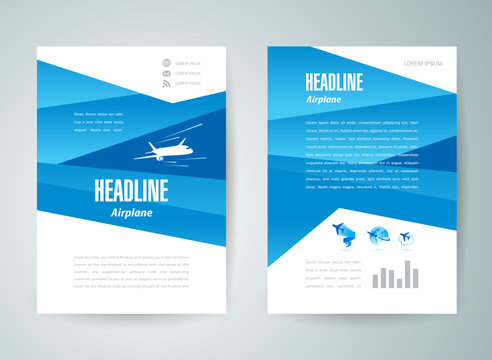 flyer brochure design template abstract airplane