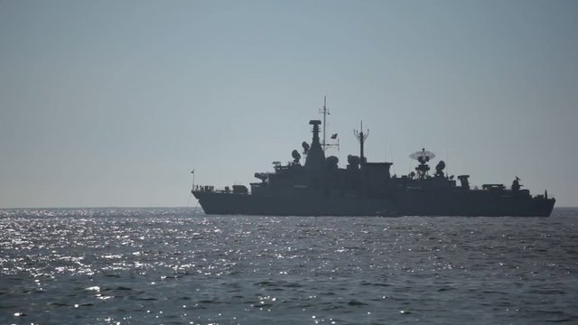 Warship on the Sea. Chile