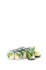 Sushi standing on white background table