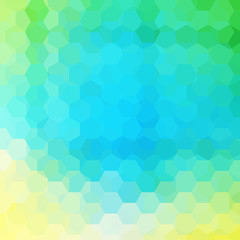 Fototapeta na wymiar Abstract background consisting of yellow, blue, green hexagons. Geometric design for business presentations or web template banner flyer. Vector illustration
