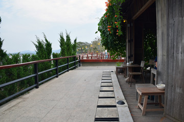 Waterfront walkway, Chiang Kan district, Loei province,Thailand