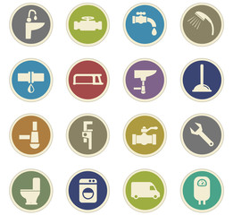 plumbing service icon set