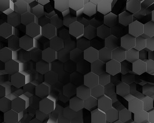 Abstract black polygonal geometric hexagon background