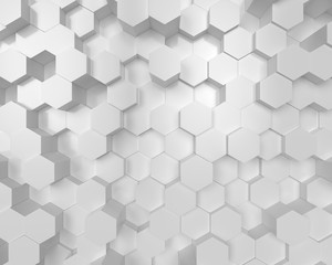 Abstract white polygonal geometric hexagon background