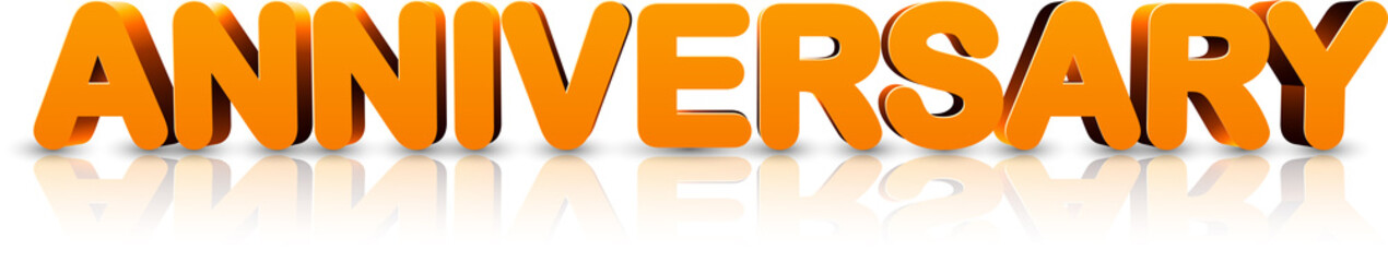Orange anniversary 3d banner.