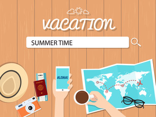 Summer Time Search Graphic Illustration For vacation.