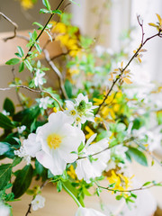 Beautiful floral composition. Stylish wedding floristics.