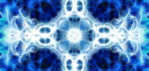 Ornamental mandala and fractal effect. Winter structure.