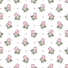 Seamless pattern with colorful roses.Floral vector print.Textile texture