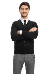 Elegant young man with his arms crossed