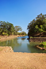 Pool  around sigiriya rock in Sri Lanka