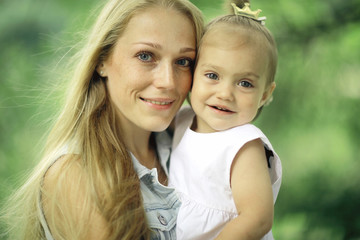 Naklejka premium daughter cute little girl portrait