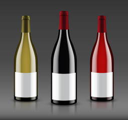 Mockup wine bottle. vector design.