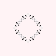 Fototapeta premium Geometric emblem, line design monogram. Vector illustration