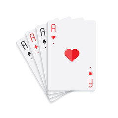 Four Aces Card isolated on white background. Vector illustration