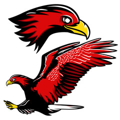 Obraz premium red eagle clipart illustration