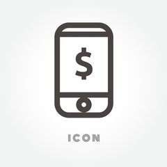 Fototapeta premium Mobile payment vector icon on white background