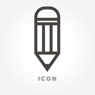 Pencil vector icon on white background