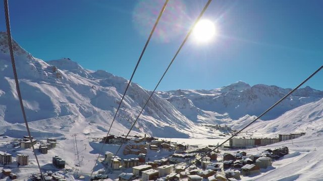 Cable car ski lift
