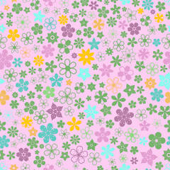 Seamless pattern of small flowers