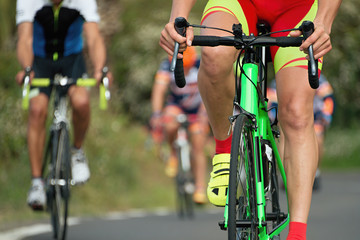 Cycling competition,cyclist athletes riding a race