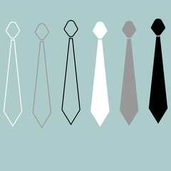 Tie or cravat path and flat style icon.