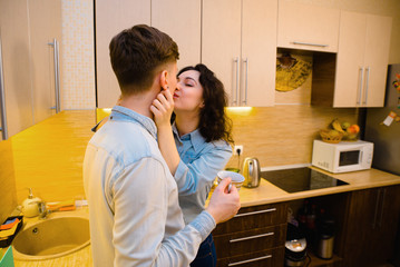 Lovely couple in the kitchen