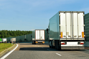 Truck on road of Poland