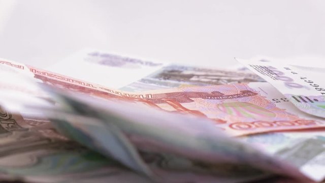 Variety of bills Russian rubles