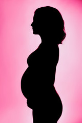 Silhouette of pregnant woman