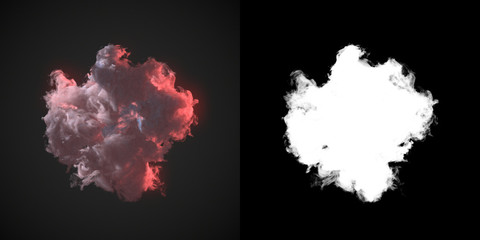 Pink dust wave on dark background 3d rendering